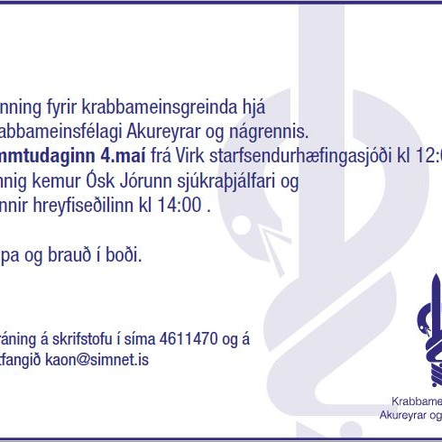 Kynningar hjá okkur á morgun 4.maí