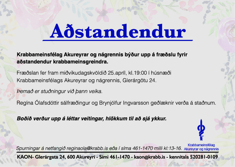 Fræðsla fyrir aðstandendur