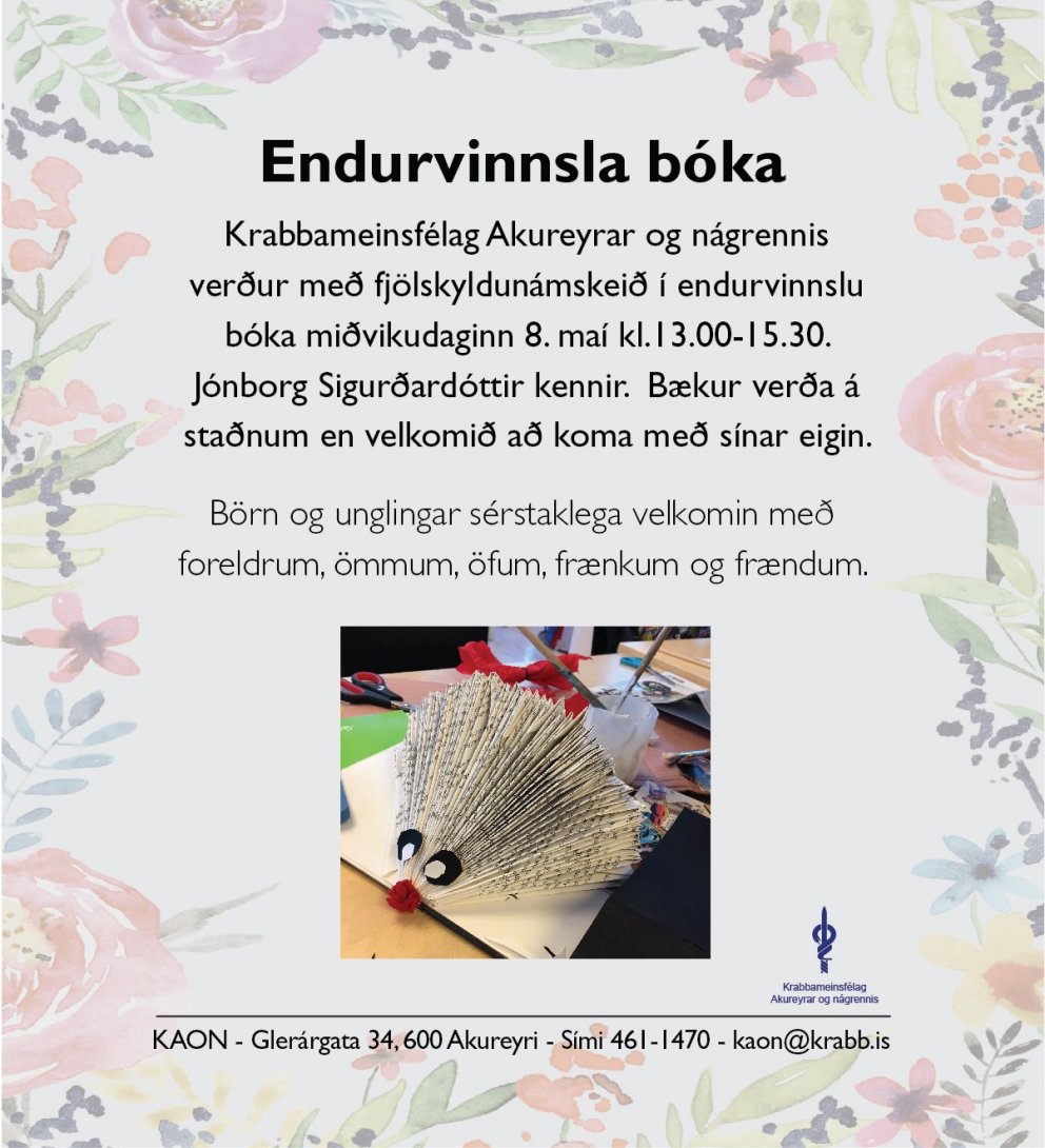 Fjölskyldunámskeið í endurvinnslu bóka