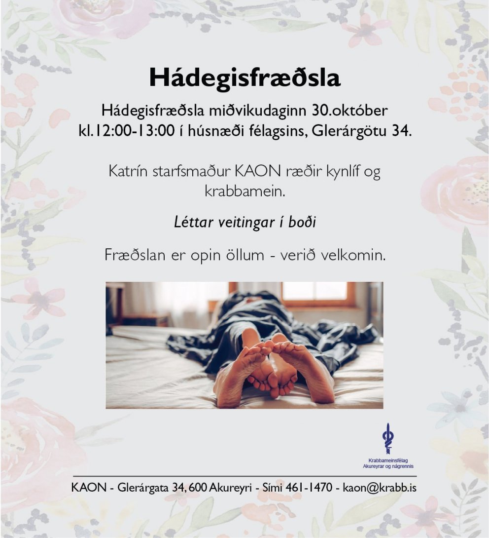 Hádegisfræðsla miðvikudaginn 30.október kl.12-13