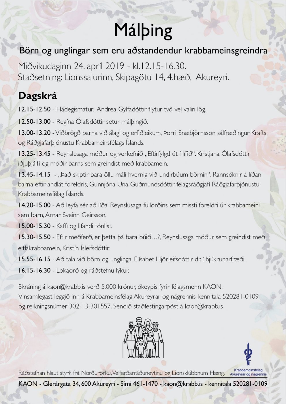 Málþing - Börn og unglingar sem eru aðstandendur krabbameinsgreindra