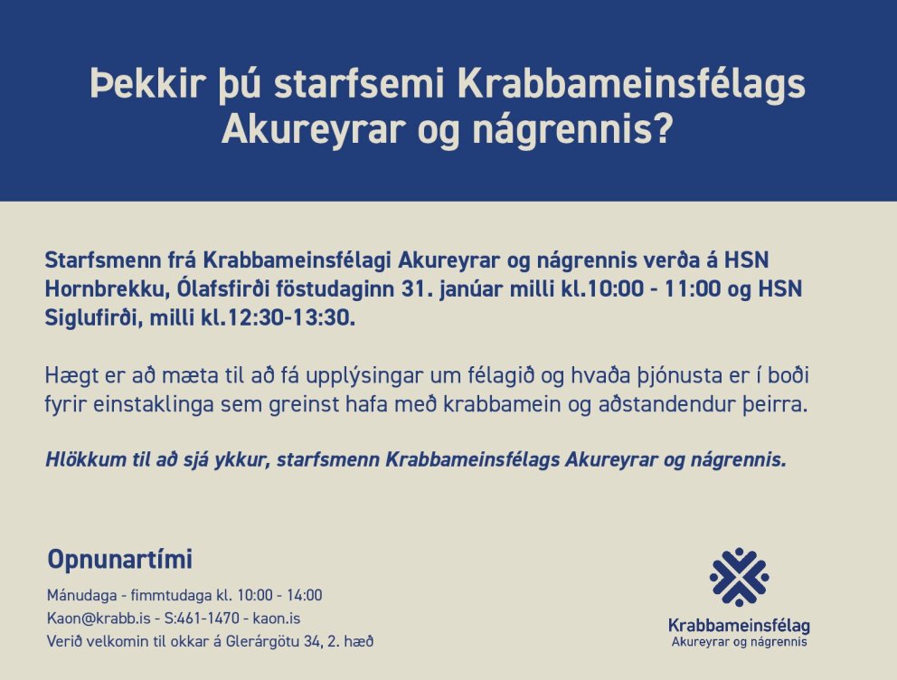 Ólafsfjörður og Siglufjörður - AFLÝST VEGNA VEÐURS !