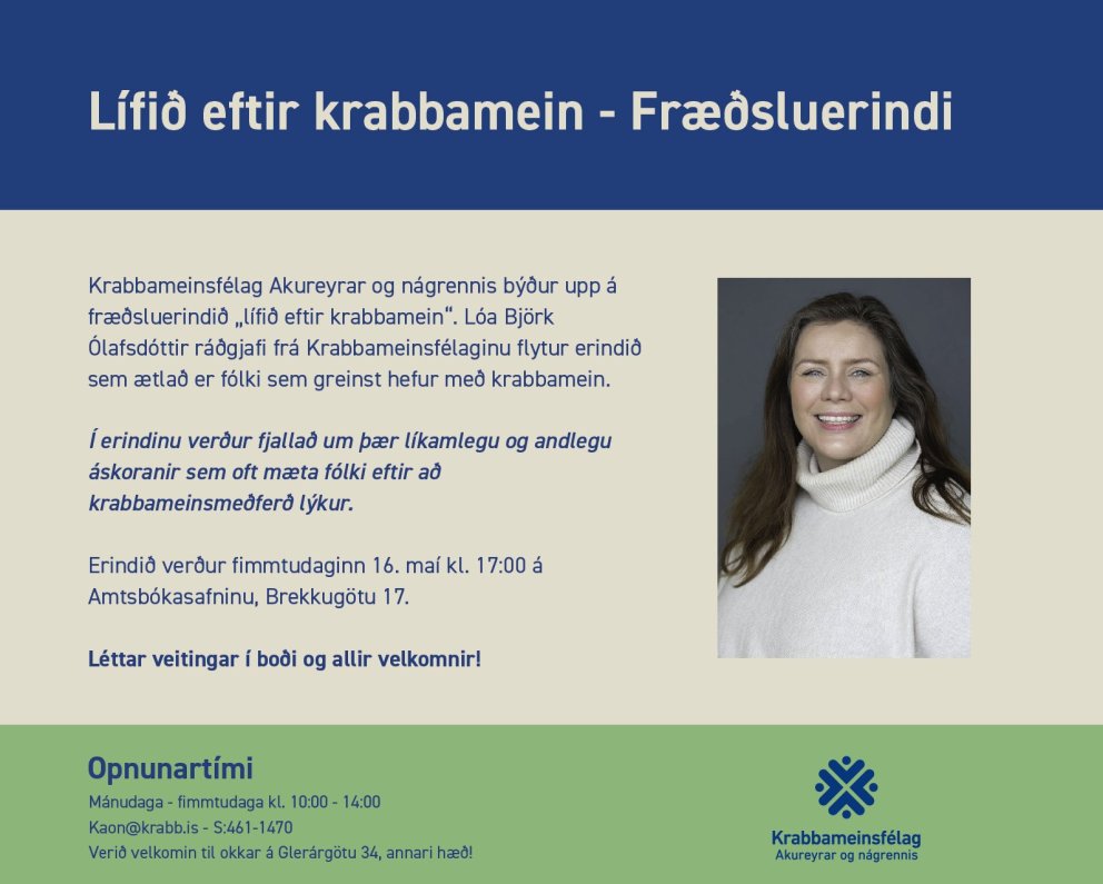Lífið eftir krabbamein - fræðsluerindi