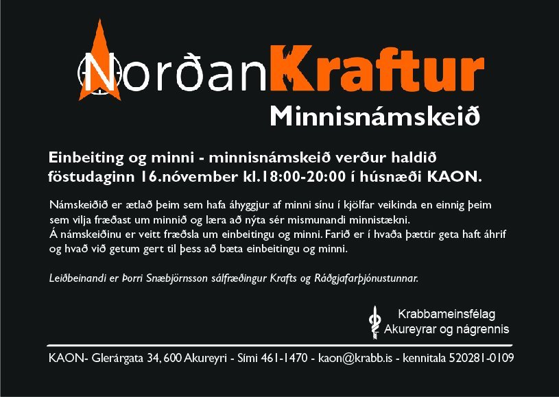 Norðan - Kraftur - Minnisnámskeið