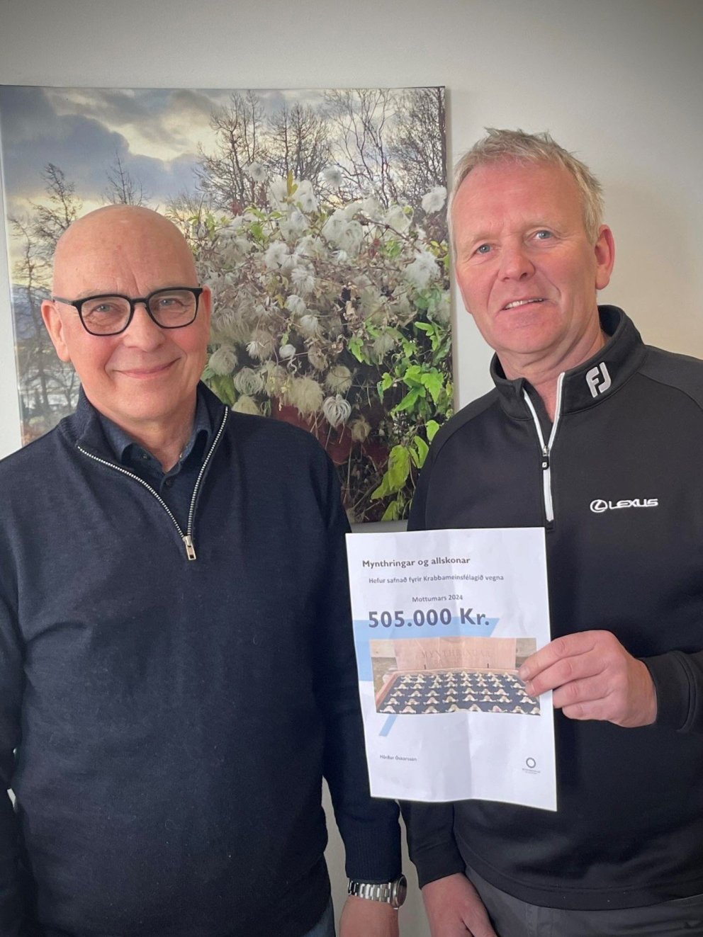 Pétur Þór Jónasson, formaður félagsins og Hörður Óskarsson