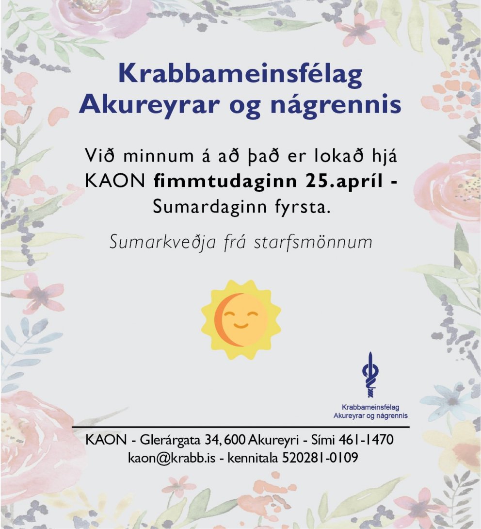 Sumardagurinn fyrsti - lokað