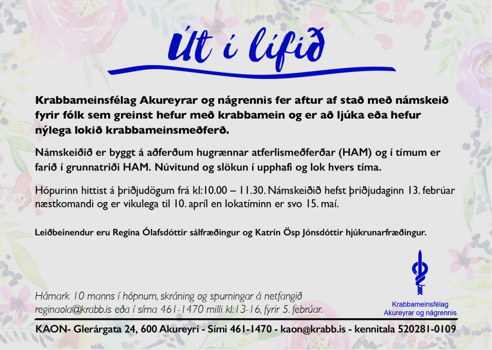 Ný námskeið að fara af stað