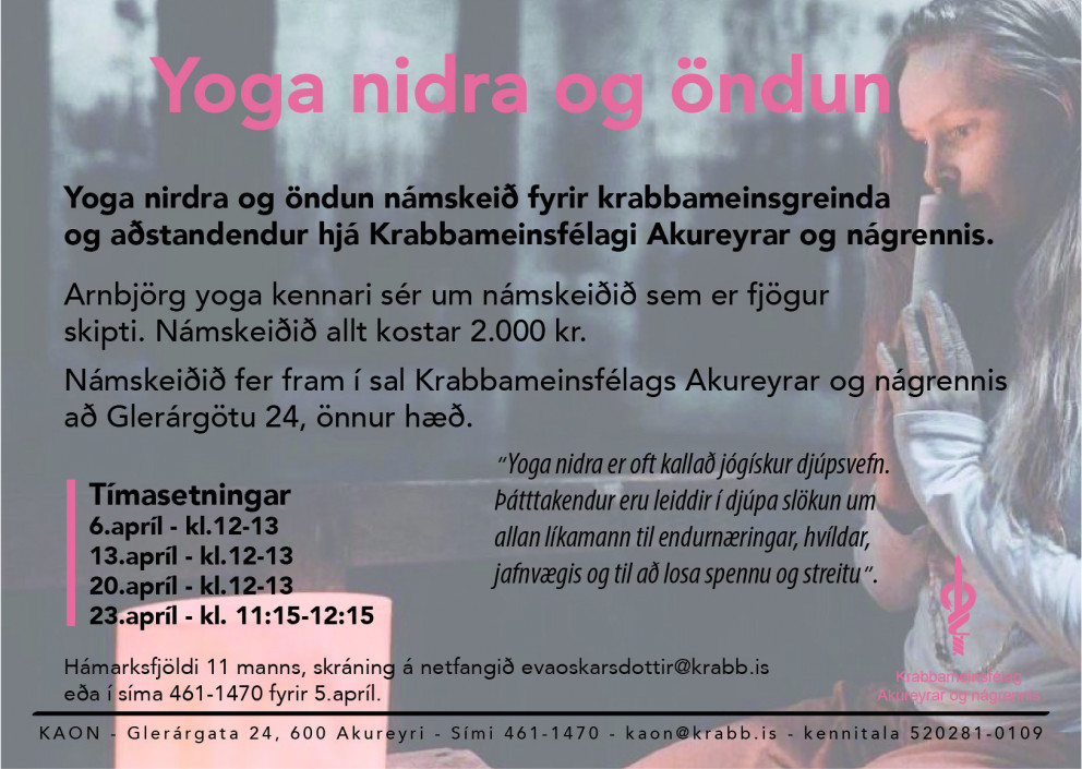 Yoga nidra og öndun - námskeið