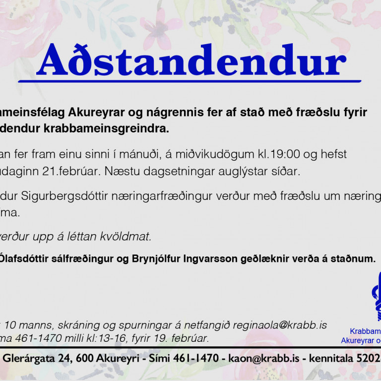 Aðstandendur - Fræðsla