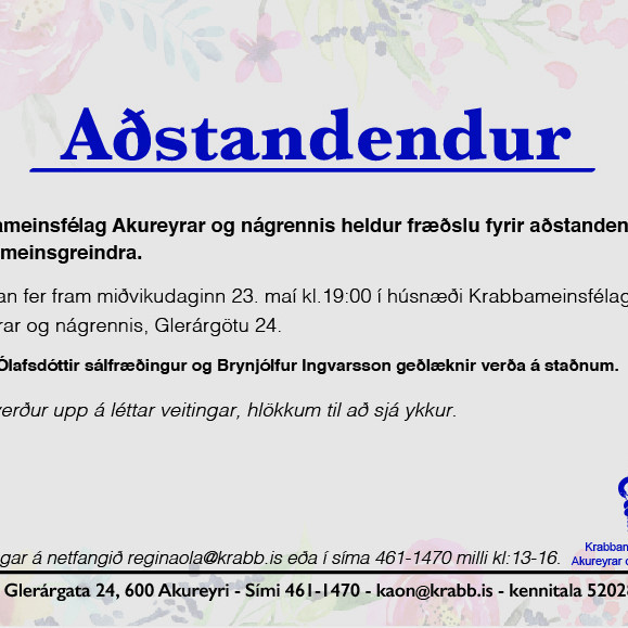 Fræðsla fyrir aðstandendur