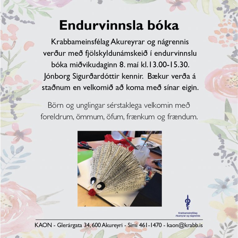 Fjölskyldunámskeið í endurvinnslu bóka
