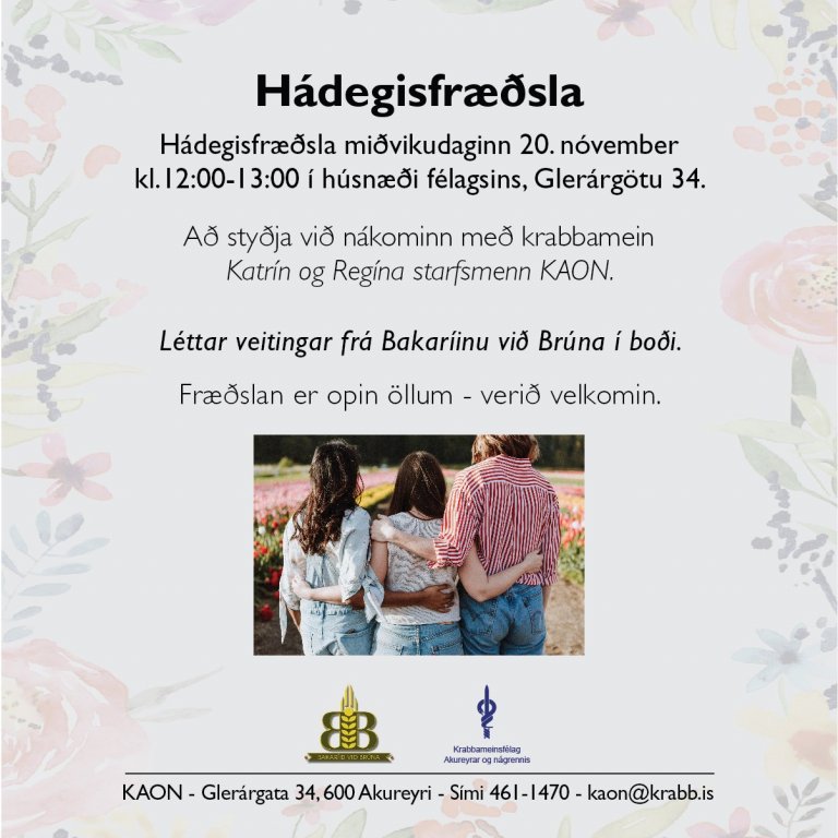Hádegisfræðsla miðvikudaginn 20.nóvember kl.12-13
