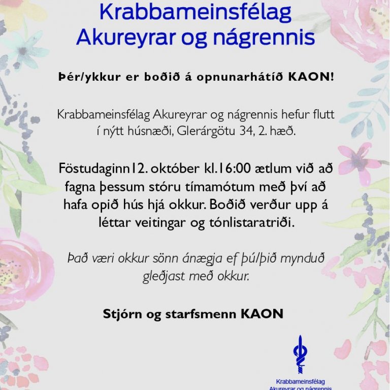 Opnunarhátíð og Bleikur dagur 12. október