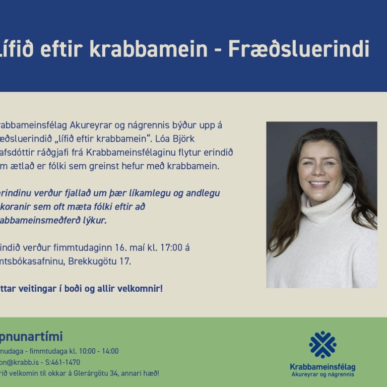 Lífið eftir krabbamein - fræðsluerindi