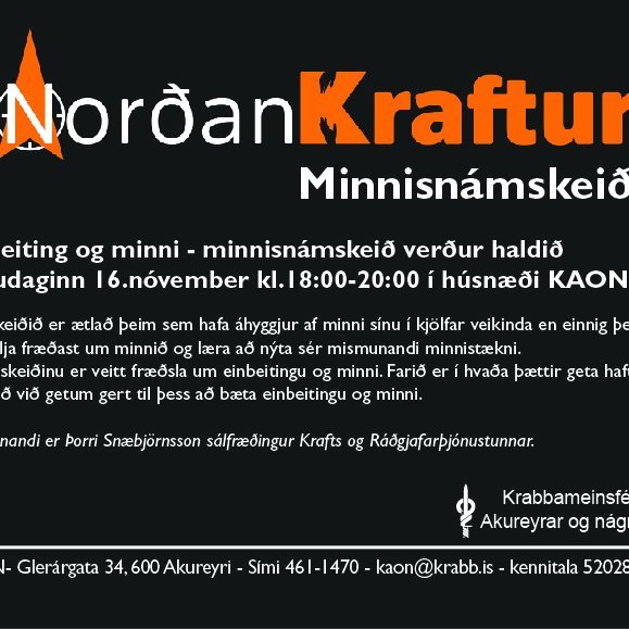 Norðan - Kraftur - Minnisnámskeið