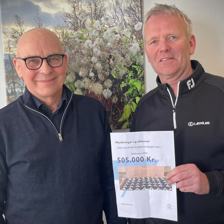 Pétur Þór Jónasson, formaður félagsins og Hörður Óskarsson