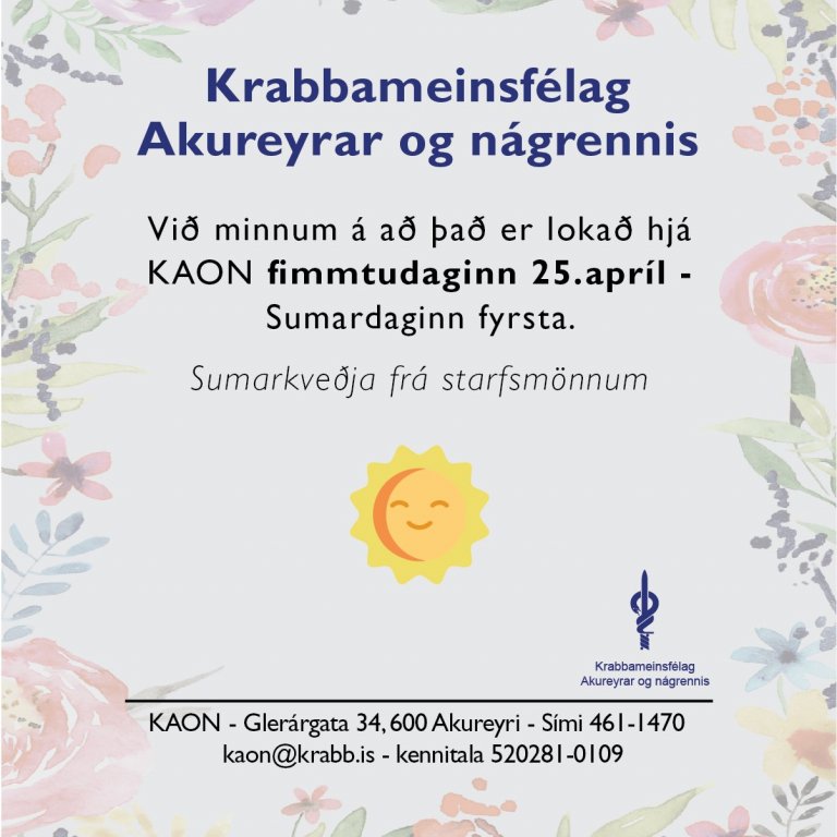 Sumardagurinn fyrsti - lokað