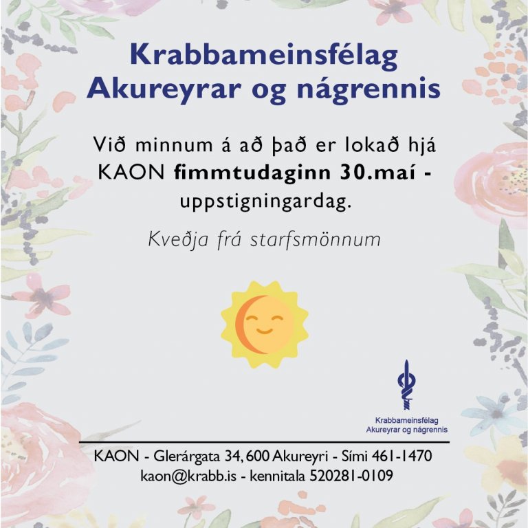 Uppstigningardagur - lokað