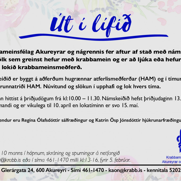 Ný námskeið að fara af stað