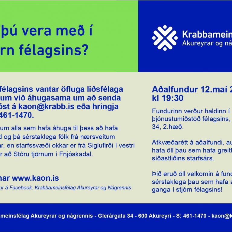Vilt þú vera með í stjórn félagsins?